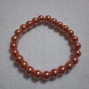Orange Faux Pearl Bracelet.